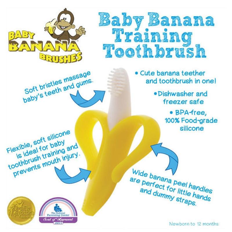 Baby banana infant training toothbrush hot sale and teether